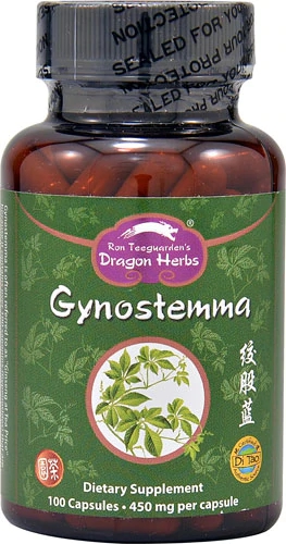 Dragon Herbs Gynostemma 500mg - 100 Cápsulas Vegetarianas - Erva da Longevidade