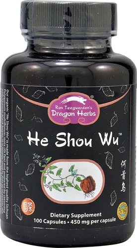 Dragon Herbs He Shou Wu - 450 mg - 100 Cápsulas: Fortalecimento e Vitalidade Natural