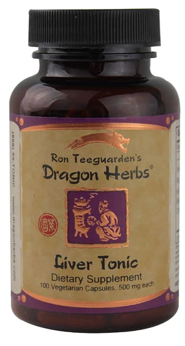Dragon Herbs Liver Tonic 500mg - 100 Cápsulas Vegetarianas - Suporte Hepático Natural