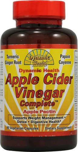Dynamic Health Vinagre de Maçã Completo com Pectina de Maçã - 90 Cápsulas Vegetarianas
