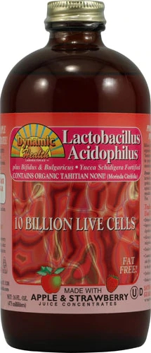 Dynamic Health Lactobacillus Acidophilus Maçã Morango - 473ml (10 Bilhões de Células)