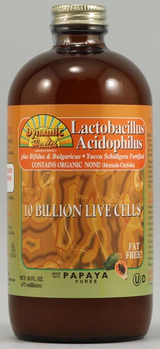 Dynamic Health Lactobacillus Acidophilus e Papaia 10 Bilhões de Células 473ml