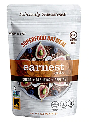 Earnest Eats Aveia Superalimento Sem Glúten Cacau e Castanha de Caju 357g