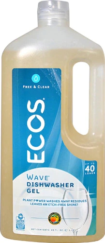 Detergente para Lava-Louças ECOS Wave Gel Neutro - 1182ml (40 fl oz) - Limpeza Ecológica