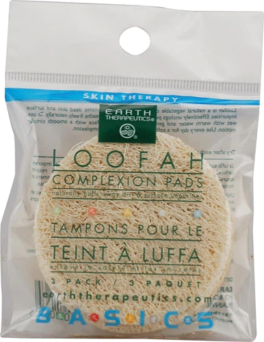 Earth Therapeutics Loofah Pads Complexion - 3 Unidades para Esfoliação Facial Profunda