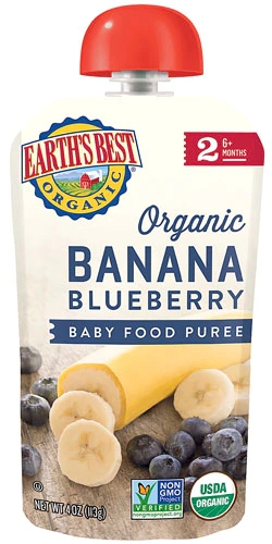 Earth's Best Organic Baby Food Puree Banana Blueberry -- 4 oz