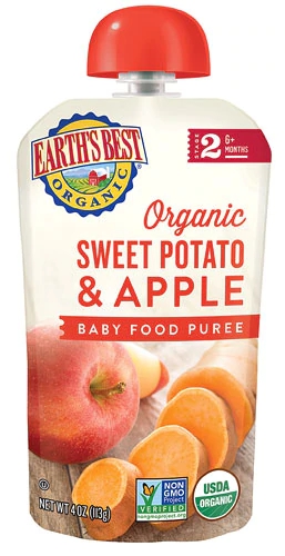 Earth's Best Organic Baby Food Puree Sweet Potato & Apple -- 4 oz