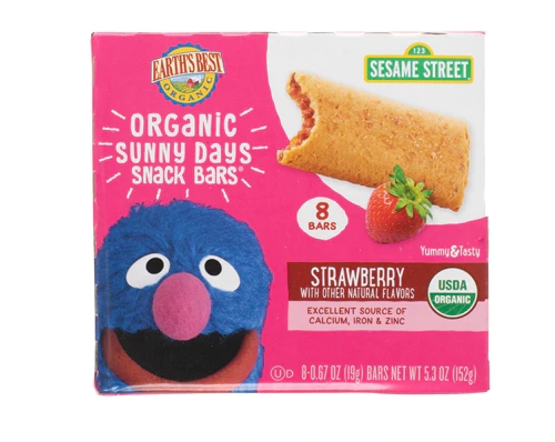 Earth's Best Sesame Street Organic Sunny Days Snack Bars Strawberry -- 8 Bars
