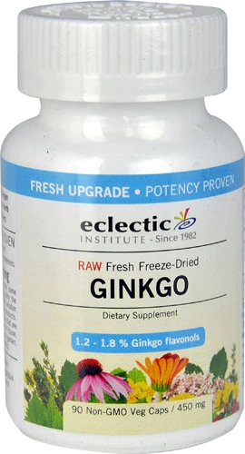 Eclectic Institute Ginkgo Biloba 450mg 90 Cápsulas Vegetais Veg - Energia e Foco