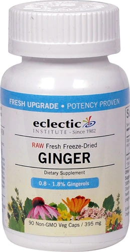 Gengibre Orgânico Eclectic Institute 395mg - 90 Cápsulas Veganas