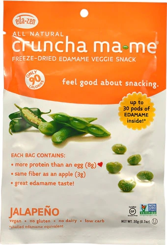 Eda-Zen Crunch Ma-me Freeze Dried Edamame Veggie Snack Jalapeno -- 0.7 oz