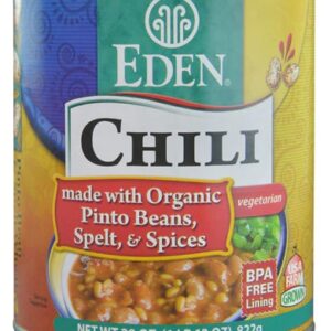 Chili Vegetariano Eden Foods com Feijão Pinto, Espelta e Especiarias - 822g