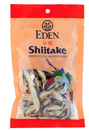 Cogumelo Shiitake Desidratado Fatiado Eden Foods - 25g - Rico em Fibras e Vitaminas