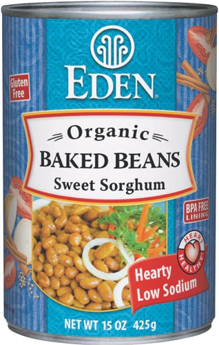Feijão Orgânico Cozido Eden Foods com Sorgo Doce Sem Glúten 425g