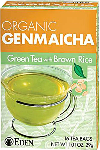 Chá Verde Orgânico Genmaicha Eden Foods com Arroz Integral Torrado - 16 Sachês (16g)