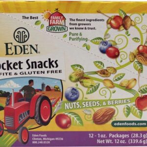 Eden Foods Mix de Frutas Silvestres Pocket Snacks - 12 Pacotes (Aprox. 340g)