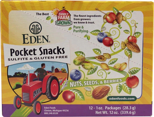 Eden Foods Mix de Frutas Silvestres Pocket Snacks - 12 Pacotes (Aprox. 340g)