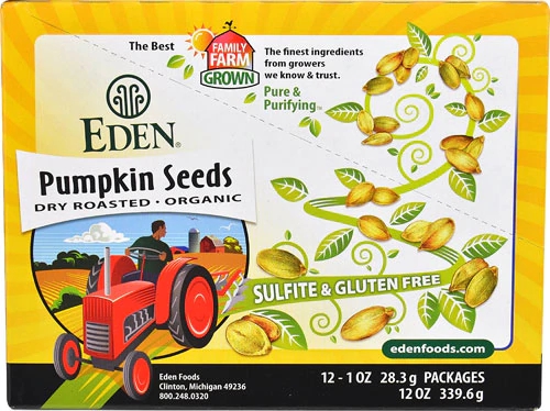 Sementes de Abóbora Eden Foods Pocket Snacks - 12 Pacotes (1020g)