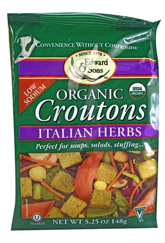 Croutons Orgânicos Italian Herb Edward & Sons 148g - Sabor Autêntico e Leve