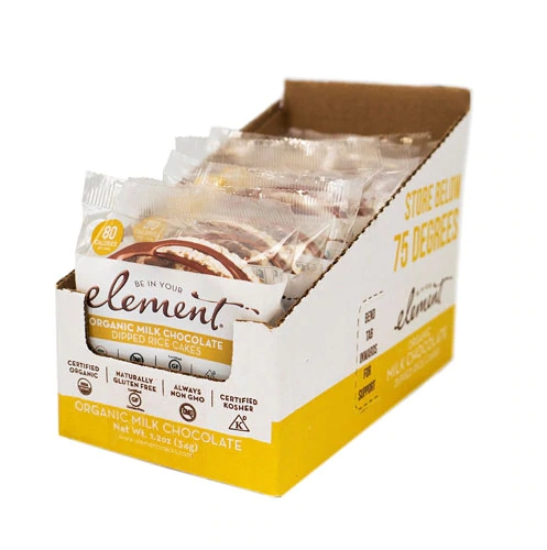 Biscoitos de Arroz Orgânico Element com Chocolate ao Leite - 16 Unidades (8 Pacotes Duplos)