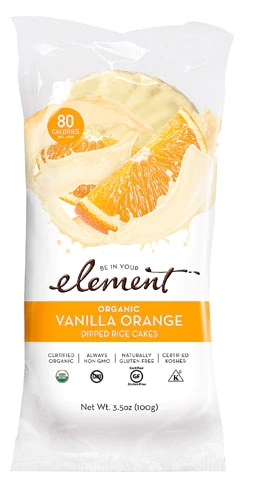 Biscoitos de Arroz Orgânico Element Dipped Baunilha Laranja - 100g