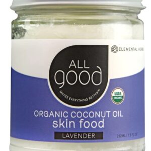 Óleo de Coco Orgânico Elemental Herbs All Good Skin Food Lavanda 222ml - Hidratação Profunda