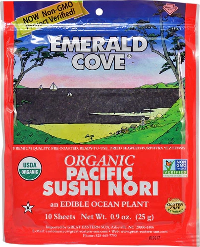 Alga Nori Orgânica Emerald Cove para Sushi do Pacífico - 25.5g