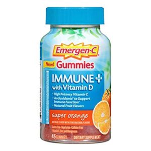 Emergen-C Immune Plus Gomitas Super Laranja Alta Potência Vitamina D 45 Unidades