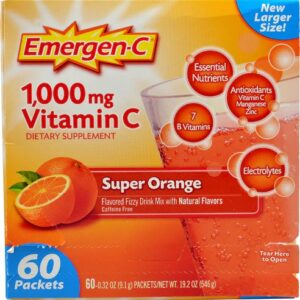 Emergen-C Vitamina C Efervescente Super Laranja - 1000mg - 60 Sachês