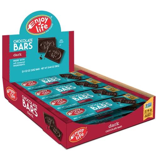 Barra de Chocolate Vegano Enjoy Life Dark Chocolate Sem Glúten - Caixa com 12 Unidades (227g)