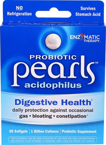 Enzymatic Therapy Acidophilus Pearls Probiótico - 30 Cápsulas Gelatinosas