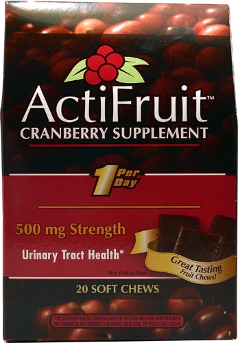 Enzymatic Therapy ActiFruit Cranberry 500mg - 20 Pastilhas Mastigáveis