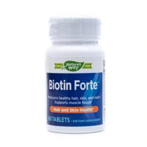 Enzymatic Therapy Biotin Forte 5mg - 60 Comprimidos para Cabelos, Pele e Unhas