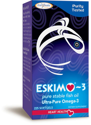 Óleo de Peixe Eskimo-3® Enzymatic Therapy - 225 Cápsulas Gelatinosas | Saúde Cardiovascular e Cerebral