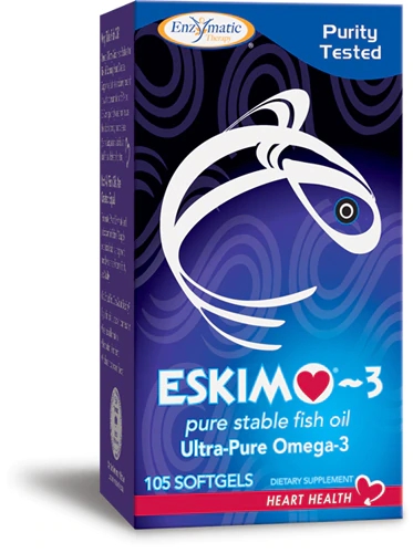 Óleo de Peixe Eskimo-3® Enzymatic Therapy - 105 Cápsulas Gelatinosas - Suplemento de Ômega 3