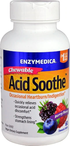 Enzymedica Acid Soothe Berry - 60 Comprimidos Mastigáveis: Alívio Digestivo e Bem-Estar