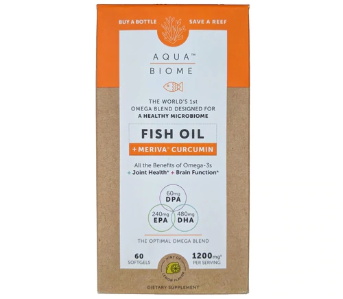 Enzymedica Aqua Biome Fish Oil com Meriva Curcumin - 1200 mg - 60 Cápsulas Gelatinosas