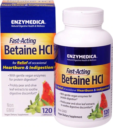 Enzymedica Betaine HCl - Suporte Digestivo - 120 Cápsulas