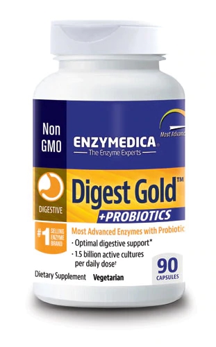 Enzymedica Digest Gold Plus Probióticos 90 Cápsulas - Suporte Digestivo Avançado