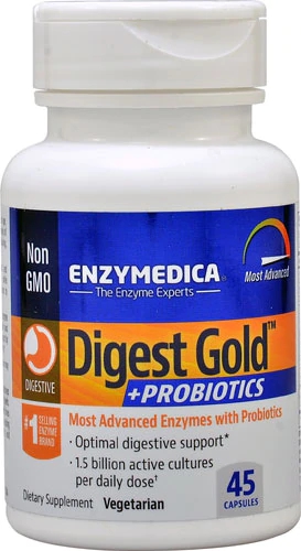 Enzymedica Digest Gold™ plus Probiotics - 45 Cápsulas: Saúde Digestiva Completa