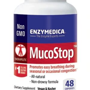 Enzymedica MucoStop™ 48 Cápsulas: Suporte Digestivo e Respiratório Avançado