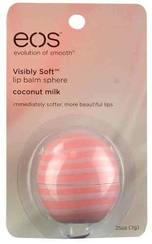 EOS Lip Balm Sphere Visibly Soft™ Leite de Coco - 7g | Hidratação Profunda e Suavidade Duradoura