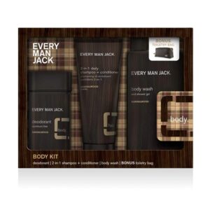 Every Man Jack Kit Corporal Sândalo - 1 Kit Completo para Higiene Masculina