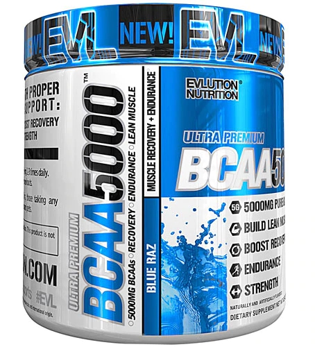 EVLUTION NUTRITION BCAA5000™ Blue Raz - 30 Doses - Energia e Recuperação Muscular