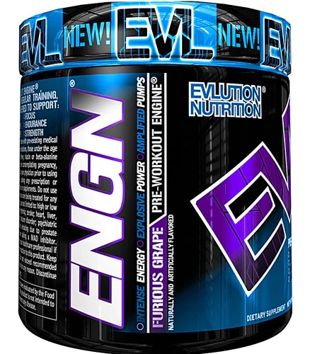 Evlution Nutrition ENGN® Pre-Workout Engine Furious Grape - 30 Porções - Energia Explosiva