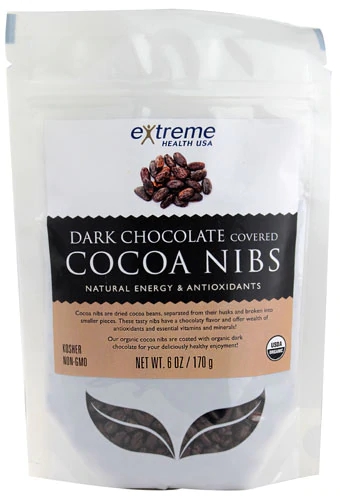 Extreme Health USA Chocolate Amargo Orgânico com Nibs de Cacau - 170g