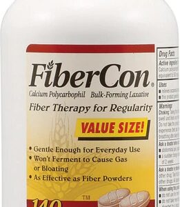 Fibercon Fiber Therapy 140 Caplets - Suplemento de Fibra para Regularidade Intestinal