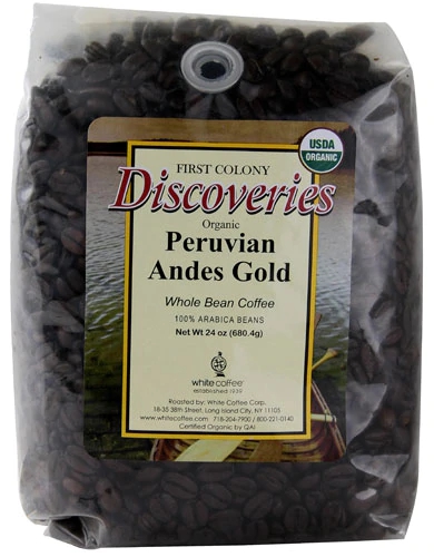 Café em Grãos Orgânico Peruvian Andes Gold First Colony Discoveries 680g - Torra Média