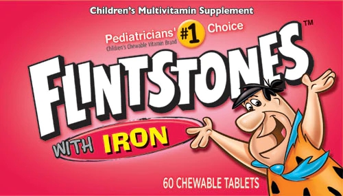 Flintstones Multivitamínico com Ferro Sabor Frutas 60 Comprimidos Mastigáveis