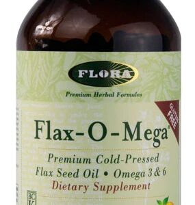 Flora Flax-O-Mega® - Óleo de Linhaça, Ômega 3, 6 e 9 - 180 Cápsulas Gelatinosas